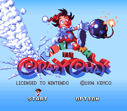 Kid Klown in Crazy Chase (Europe) Title Screen